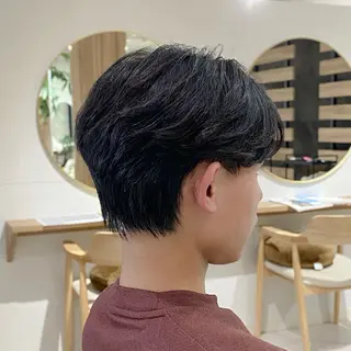 パーマ メンズ 三宅健太/レイヤー/ ボブ/透明感カラーのヘアスタイル