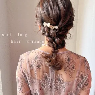 セミロング ヘアアレンジ カラーパティシエ facce🌼ikoのヘアスタイル