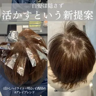 セミロング カラー DX SHARE SALON所属・matka白髪ぼかし 大人ヘア/KEIKOのヘアスタイル