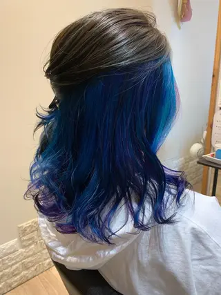 セミロング カラー 関口 友行のヘアスタイル