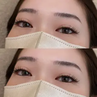 マツエク・マツパ レイヤー/顔周り/透 明感カラー/うる艶のヘアスタイル