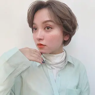 ショート カラー 🌱小顔ヘア/ボブ ミディアム/双葉🌱のヘアスタイル