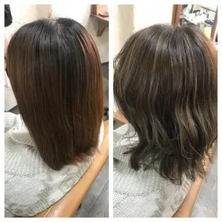 ミディアム 磧本 祐里恵のヘアスタイル