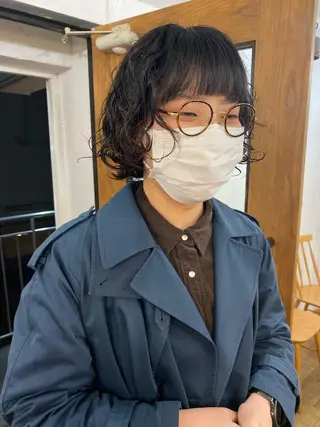 ミディアム パーマ パーマ、髪質改善 菊地美月のヘアスタイル