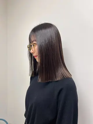 ミディアム 伶風/ボブ/ ヘーゼルベージュのヘアスタイル