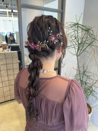 ロング ヘアアレンジ 透明感カラー✨艶髪 制作🌱山根あゆみのヘアスタイル