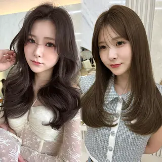 セミロング カラー 似合わせレイヤー/ 透明感カラーのヘアスタイル