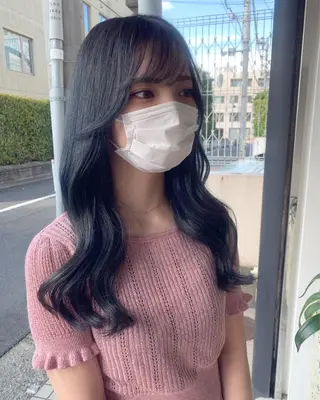 ミディアム カラー 透明感/オリーブ/ グレージュ/YUKAのヘアスタイル