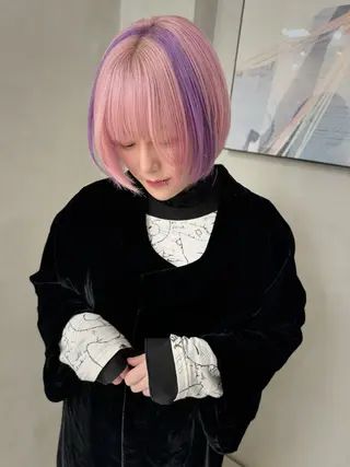 カラー エフェクトブリーチ /ウルフ/クワさんのヘアスタイル