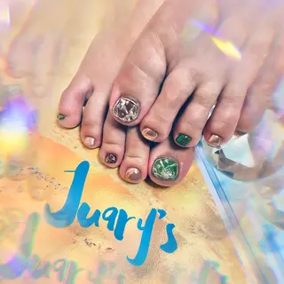 ミディアム カラー キッズ ネイル マツエク・マツパ 💎ビューティサロン 湘南　RIRAN💎のネイルデザイン