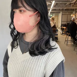 セミロング メンズカット/パーマ 艶カラーTAIGA︎のヘアスタイル