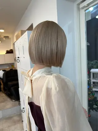 ミディアム カラー パーマ ✨顔まわりカット ✨渋谷人気No.1✨のヘアスタイル