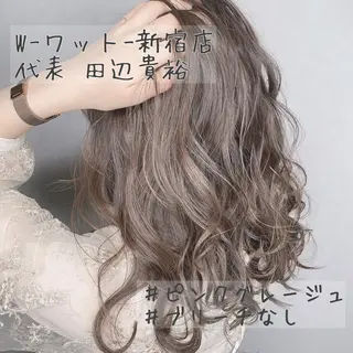 セミロング カラー パーマ ヘアアレンジ メンズ キッズ ネイル マツエク・マツパ 新宿駅近♡友達とOK 🦋W -ワット -のヘアスタイル