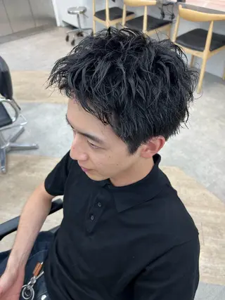 ショート メンズ 🌀toa/波巻き✨ /メンズパーマ／栄のヘアスタイル