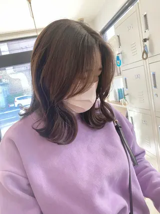 ミディアム カラー 🫧顔周りカット 🫧樫村優香のヘアスタイル