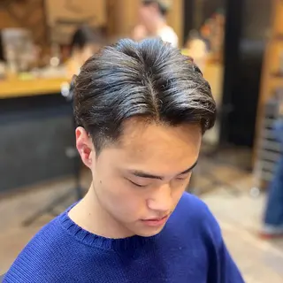 ショート カラー パーマ メンズ キッズ BARBER SHOP SUBARU men'sgrooming所属・下村 央志のヘアスタイル