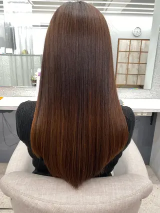 ロング 京都レイヤーカット/ 縮毛矯正/羽柴りくのヘアスタイル