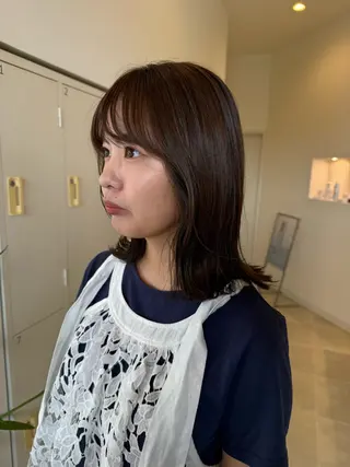 ミディアム カラー 木村 架音のヘアスタイル