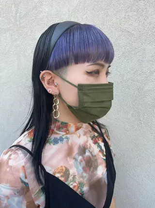 ミディアム カラー 渡辺 瑠美のヘアスタイル