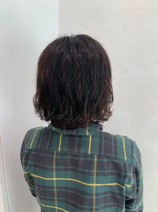 ミディアム カラー パーマ ヘアアレンジ ハイトーンカラー🤍 山下 優華のヘアスタイル