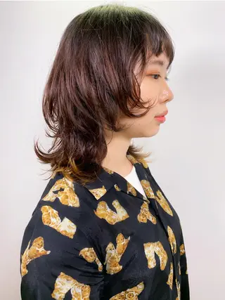 ミディアム カラー パーマ tension 【テンション】のヘアスタイル