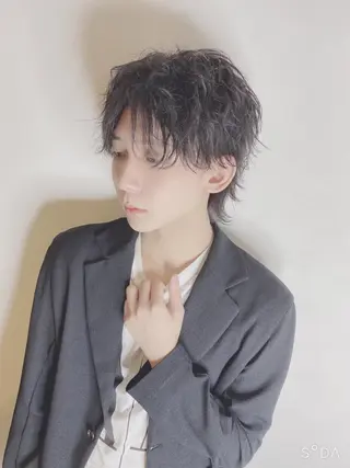 ミディアム パーマ メンズ メンズサロン【owl 心斎橋】難波/アメ村のヘアスタイル