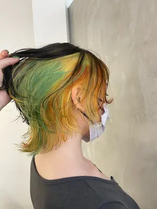 ミディアム GO TODAY SHAiRE SALON 原宿本店所属・REINA/ブリーチ /ハイトーン/原宿のヘアスタイル