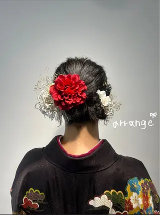 ヘアアレンジ 🧃暖色カラー/🪷 アレンジ/　yunaのヘアスタイル