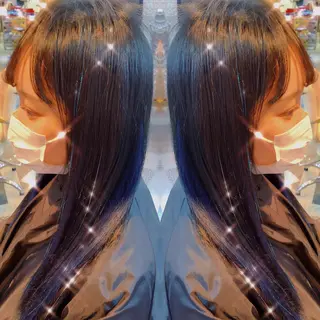 ロング カラー ヘアアレンジ マツエク・マツパ haco+所属・🌈派手髪エクステ ブレイズ🌈ひろとのヘアスタイル