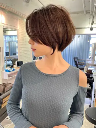 ショート カラー レイヤー/髪質改善 /くびれショート加納のヘアスタイル
