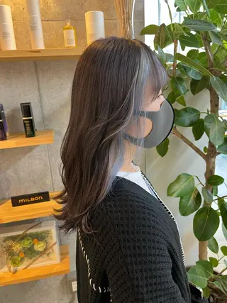 セミロング カラー ハイトーンカラ ー/小川のヘアスタイル