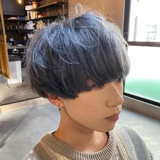 ショート カラー メンズ メンズパーマ/ メッシュ😎タクミのヘアスタイル