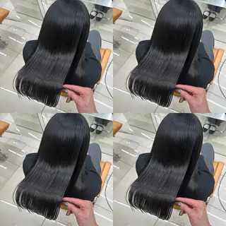 ロング パーマ 髪質改善× ハイライト溝江のヘアスタイル