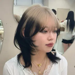 ミディアム カラー 天神ハイトーン マオ🩵のヘアスタイル