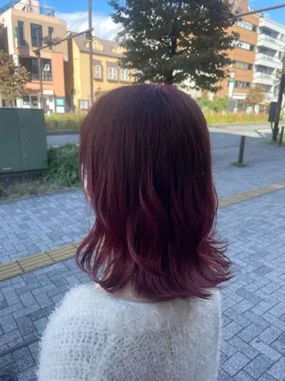 セミロング カラー 💞暖色カラー 💞risaのヘアスタイル
