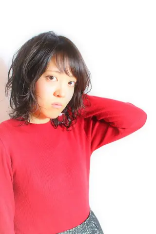 ショート ミディアム カラー パーマ 小島 脩のヘアスタイル