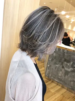セミロング カラー 梅田茶屋町 Yutaのヘアスタイル