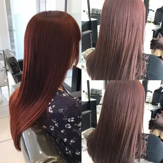 セミロング カラー YASU🍎CUT 赤系カラー/ヘアケアのヘアスタイル