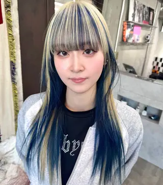 ロング カラー パーマ ヘアアレンジ メンズ キッズ ✨艶ハイトーン/ 💗モモ໒꒱のヘアスタイル