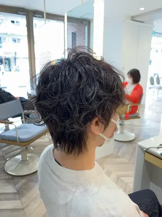 ショート パーマ 縮毛矯正/白髪ぼかし ショートボブ/鈴木のヘアスタイル