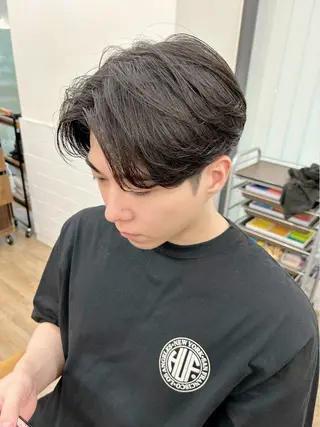 ショート パーマ メンズ 🤎ベージュカラー 🐶メンズパーマのヘアスタイル