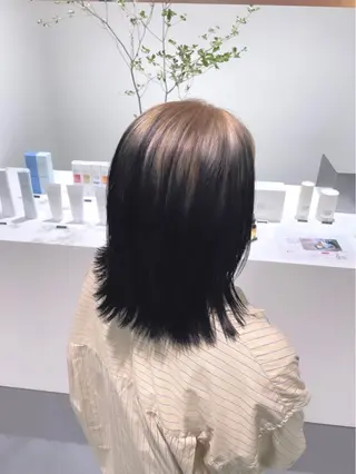 ミディアム LEF TATEMACHI所属・西山祐生/ハイトーン /ケアブリーチ/艶髪のヘアスタイル