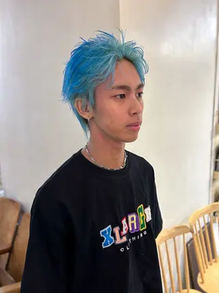 カラー レイヤー×ブリーチ/ パーマ/ﾘｭｳﾄのヘアスタイル