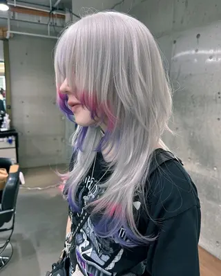 ロング カラー レイヤー/ウルフ ハイトーンhiroのヘアスタイル