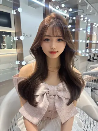 ロング カラー 髪質改善×韓国ヘアサロン Role 博多【ロール】所属・yui🎀ブリーチ なしWカラー／博多のヘアスタイル