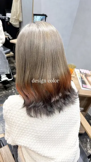 ミディアム カラー 透明感カラー/パーマ 🌀アオノのヘアスタイル