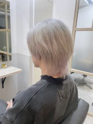 ミディアム カラー メンズ EMANON新宿南口所属・🦄中性ウルフ ☁️Shiori🦄のヘアスタイル