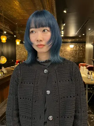 ミディアム カラー haco＋所属・圧倒的デザイン力 店長🎨RENAのヘアスタイル