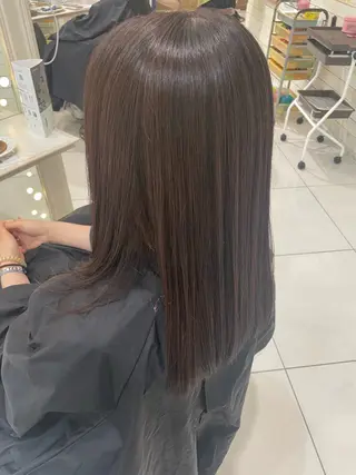 セミロング ちぐさ/暖色/ ワンカラー🤍のヘアスタイル