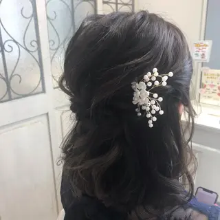 ミディアム ヘアアレンジ 🥛洒落髪小顔cut なら龍崎🥛のヘアスタイル